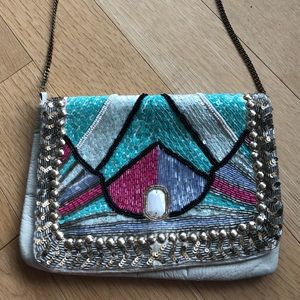 kimichi blue sequined cross body bag.